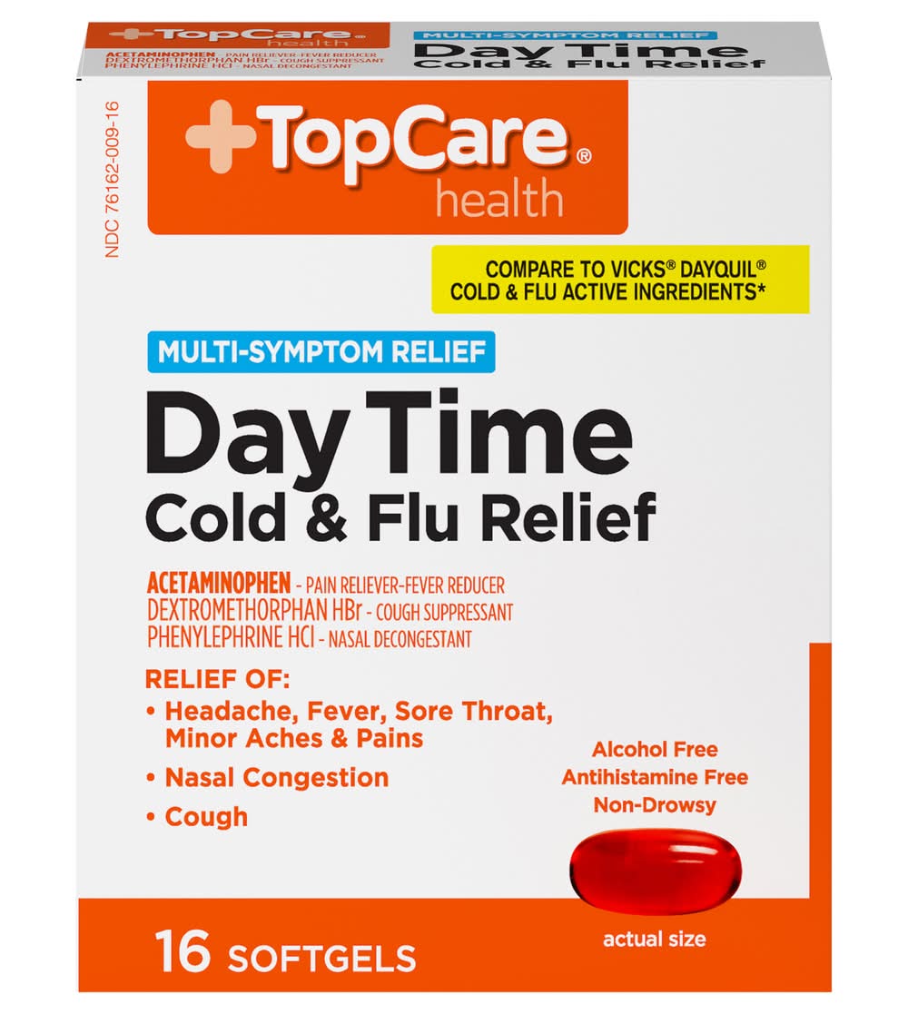TopCare Health Day Time Cold & Flu Relief Softgels (16 ct)