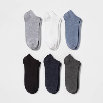 A New Day Low Cut Socks, Women, 4-10, Denim Assorted (6 ct)