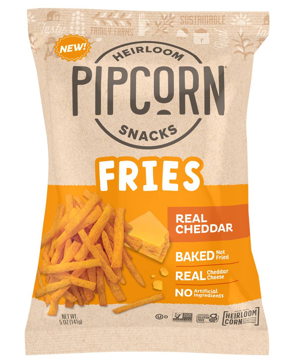 Pipcorn Fries Snacks, Cheddar (4.5 oz)