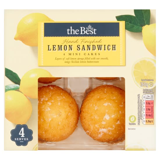Morrisons Lemon, The Best Hand Finished Mini Sandwich Cakes (4 pack)