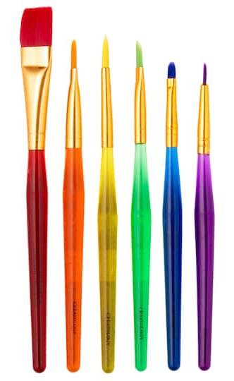 Creatology Taklon Bristle Paintbrushes, Multicolor (6 ct)