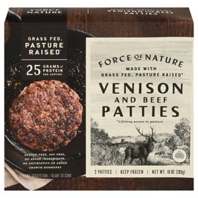 Venison And Beef Burger Patties Grass Fed - 10 Oz