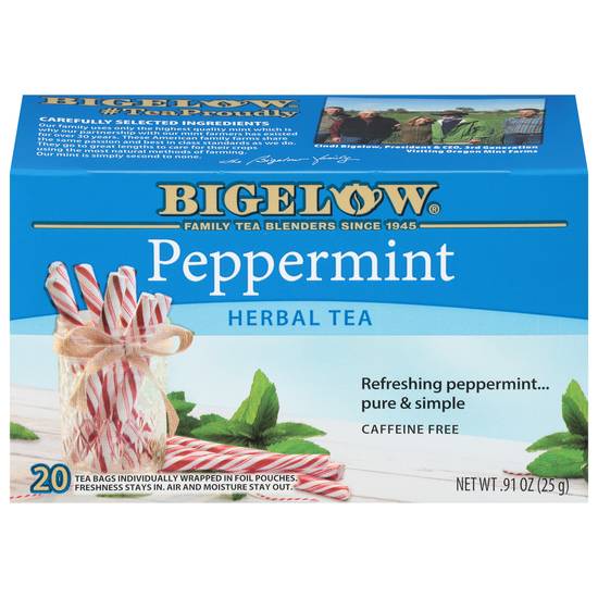 Bigelow Peppermint Herbal Tea Bags (20 ct, 4.5 oz)