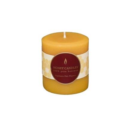 Honey Candles Pure Beeswax Pillar Candle (3 in x 3 in)