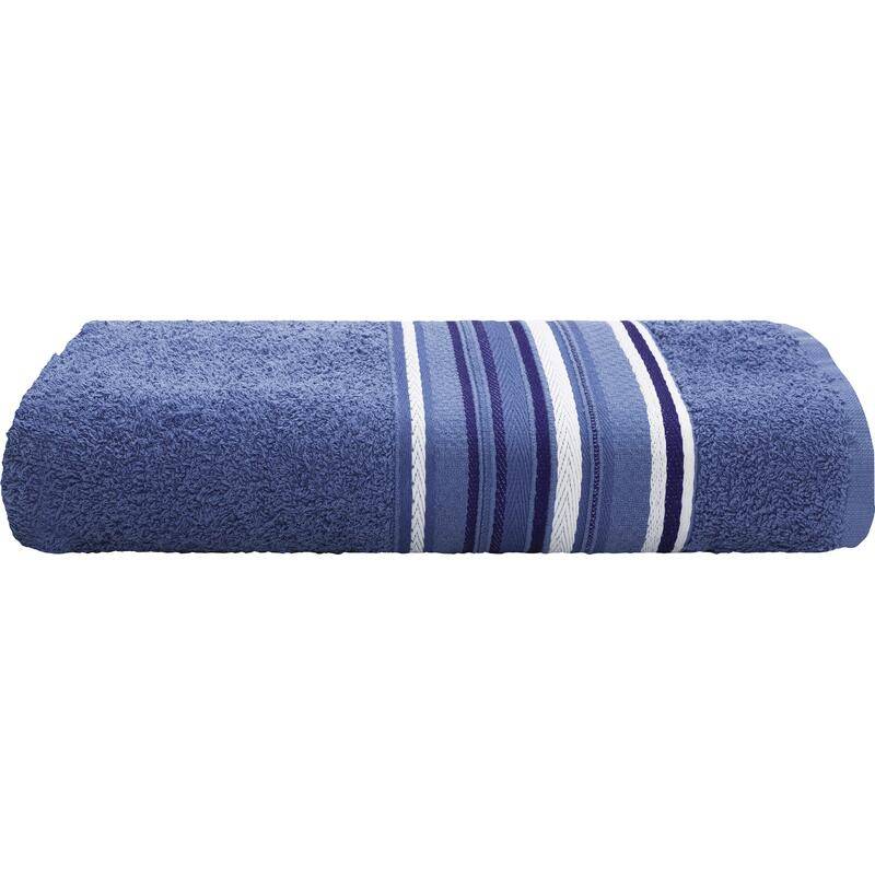 Camesa toalha de banho azul com listras (62x130cm)