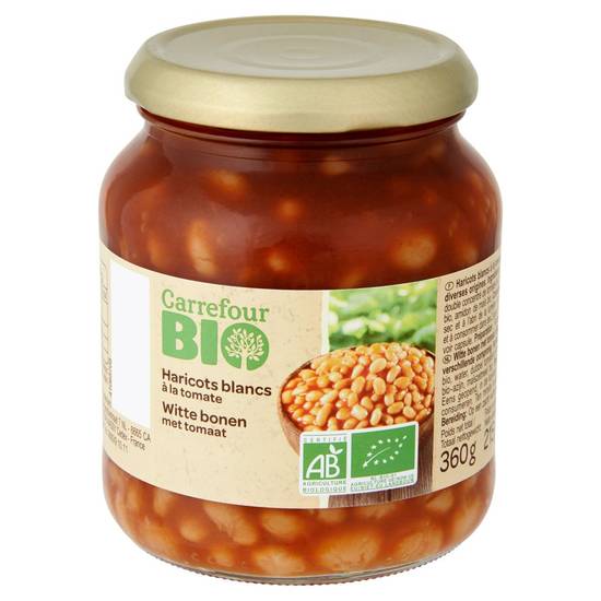 Carrefour Bio Haricots Blancs à la Tomate 360 g