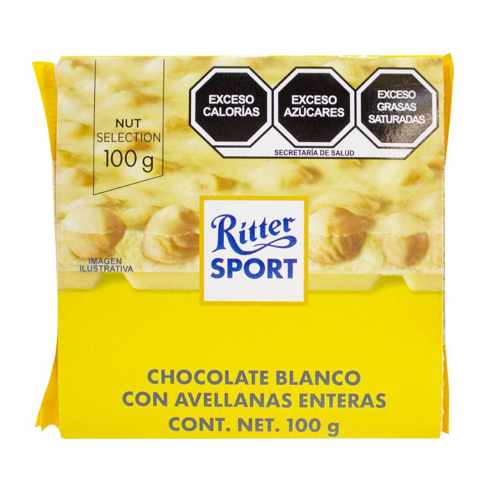 Ritter sport chocolate blanco con avellanas (100 g)