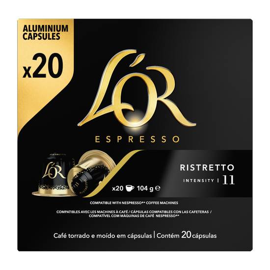 L'or - Espresso café compatibles nespresso ristretto intensité 11 (20 pièces, 100g)