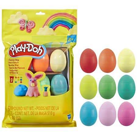 Play-Doh Plastic Easter Bag With Prefilled Eggs, Assorted (9 ct)