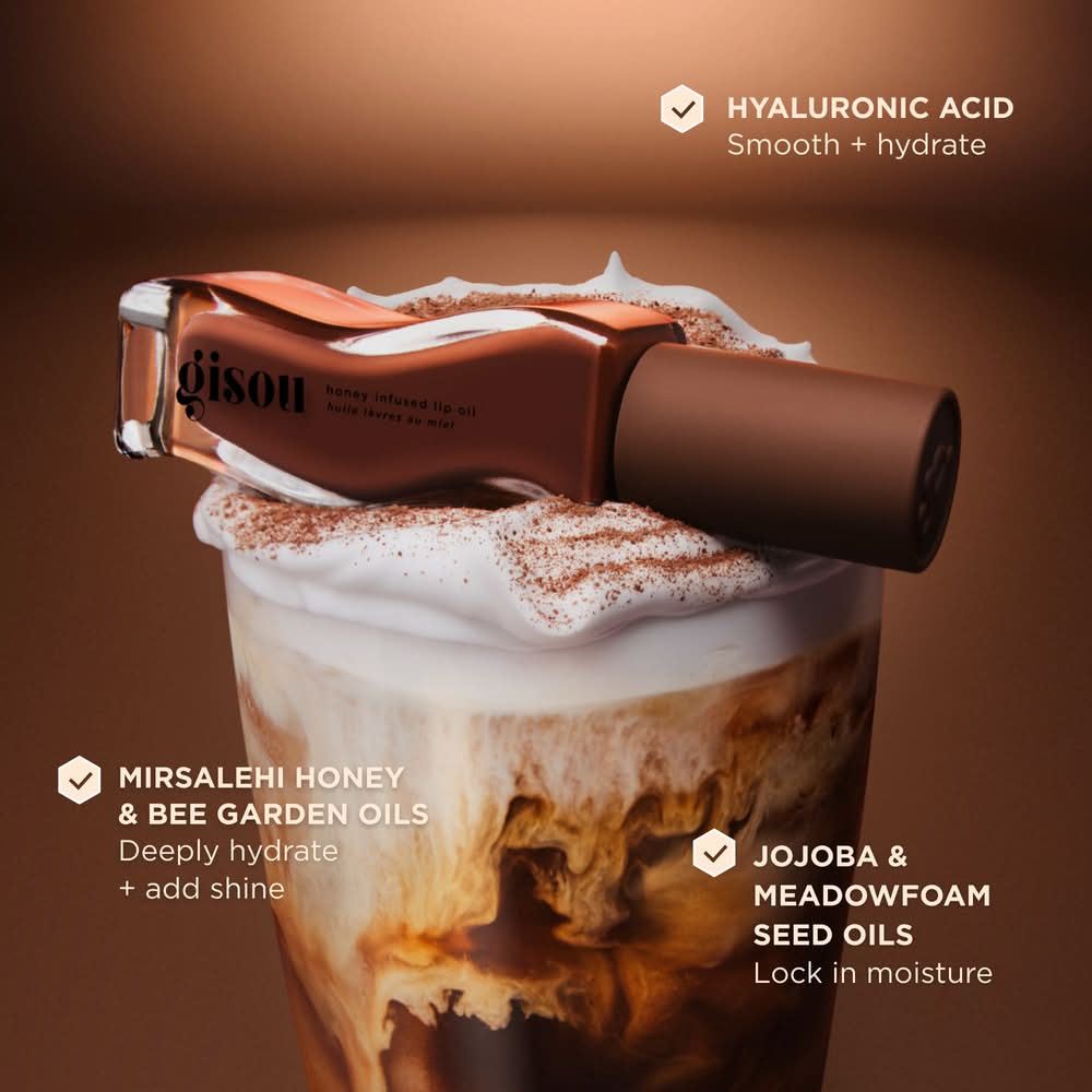 Gisou Honey Infused Hydrating Lip Oil Milky Mocha | Postmates