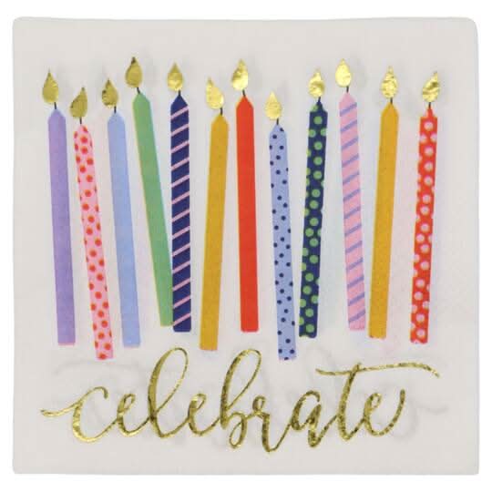 Celebrate Candles Beverage Napkins, 20Ct. By Celebrate It