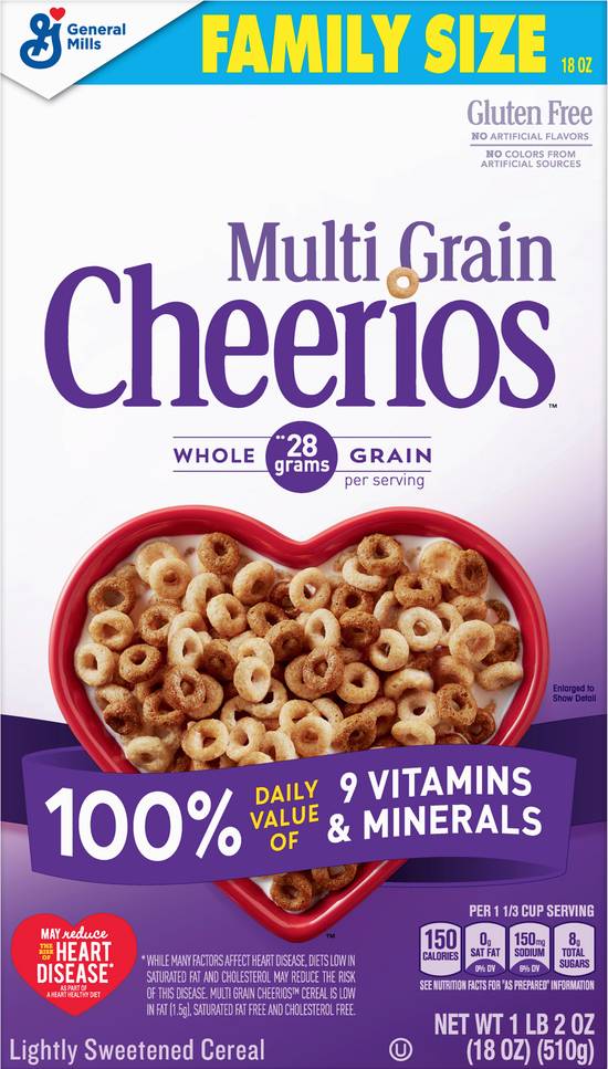Cheerios Family Size Multi Grain Lightly Sweetened Cereal