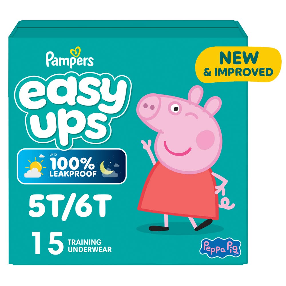 Pampers Easy Ups Trolls Girls' Training Underwear, 5T/6T (15 ct)