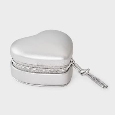 Valentines Heart Travel Jewelry Organizer - A New Day™ Silver