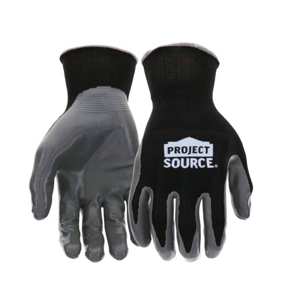 Project Source Small/Medium Black Nitrile Dipped Polyester Everyday Gloves, (1-Pair) | 67197