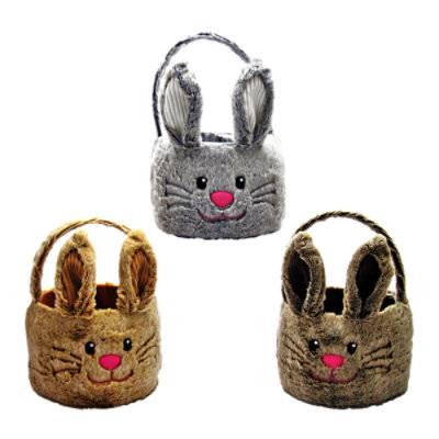 Signature Select Bunny Plush Basket 1 Count - Each (Color May Vary)