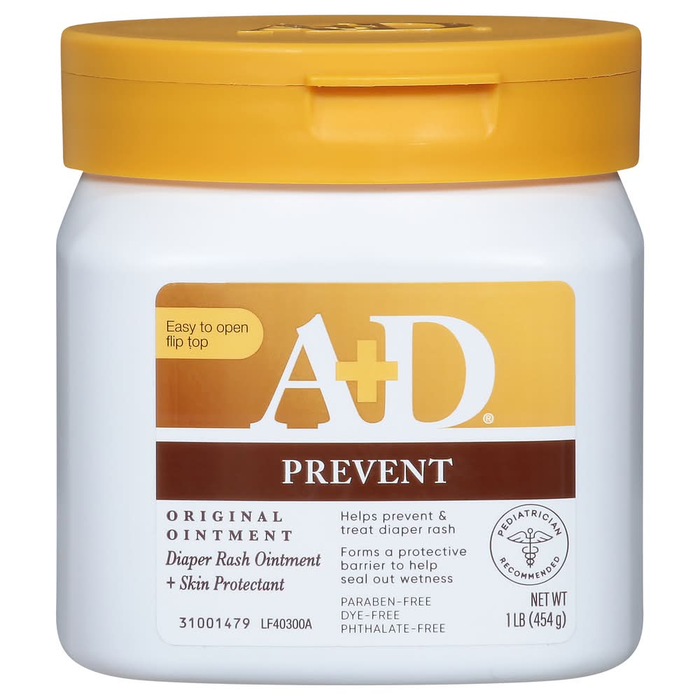 A+D Prevent Diaper Rash + Skin Protectant Ointment (1 lbs)