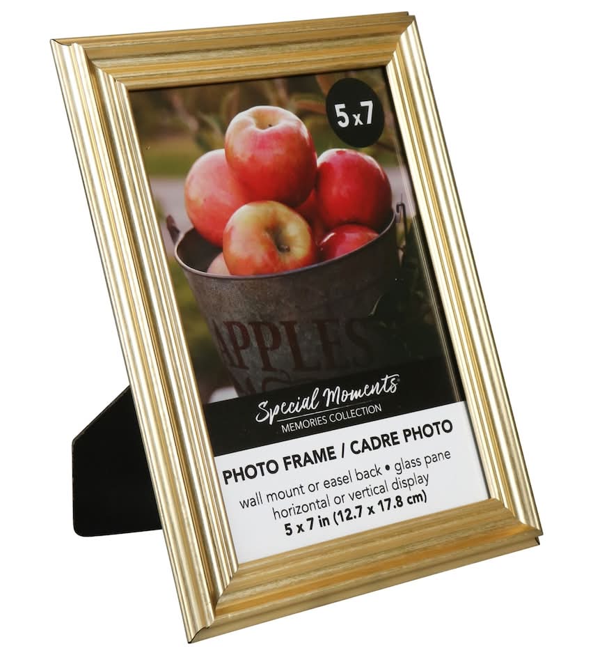 Special Moments Plastic Grooved Photo Frames, 5x7 in, Gold