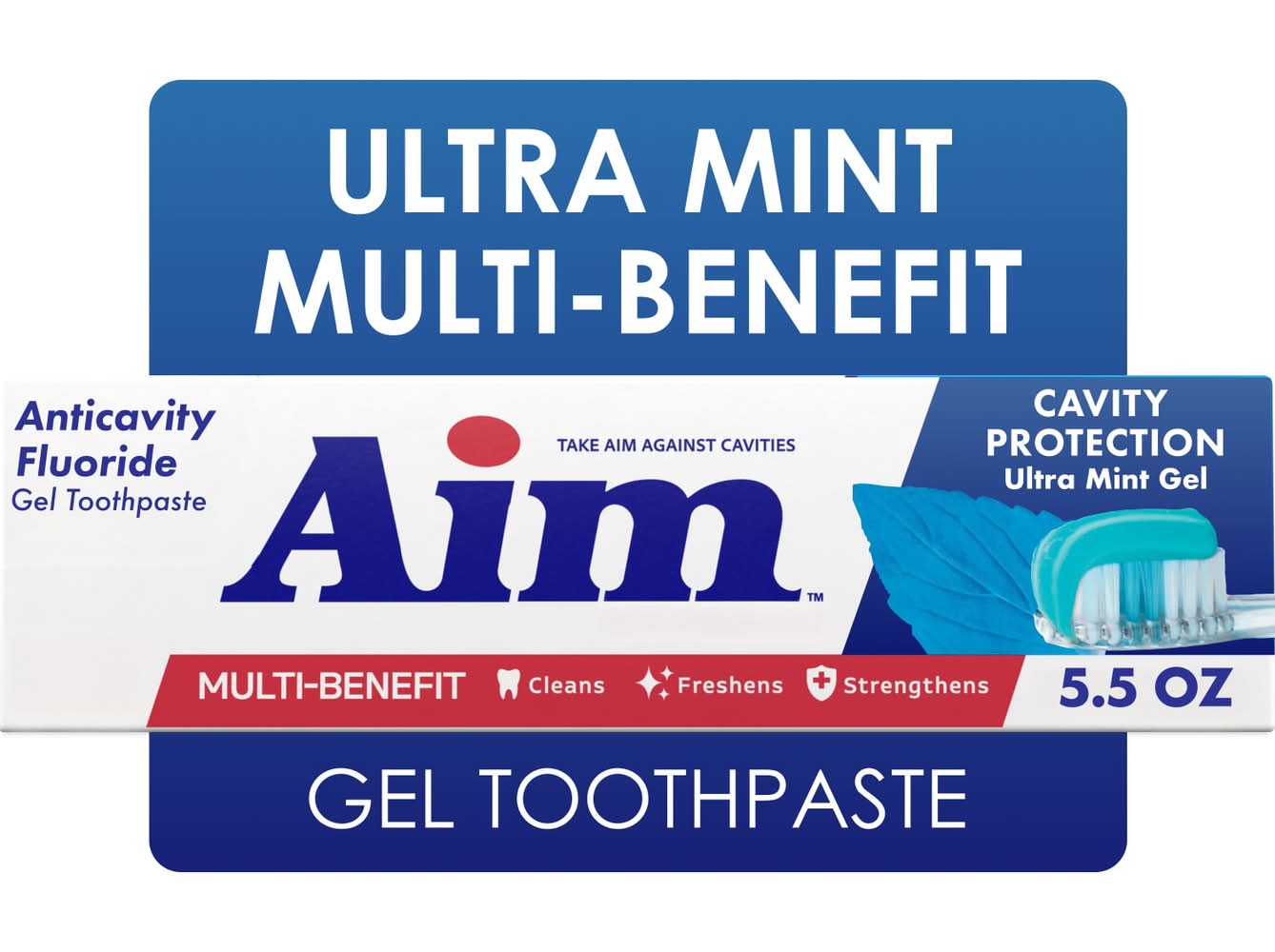 AIM Anticavity Fluoride Ultra Gel Toothpaste, Mint (5.5 oz)