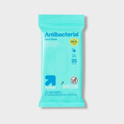 up&up Antibacterial Fresh Scent Hand Wipes, 5.5 X 8 Inches (25 ct)