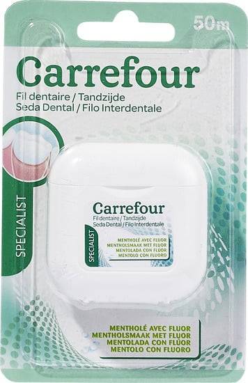 Fil dentaire mentholé avec fluor Carrefour Soft - le boite