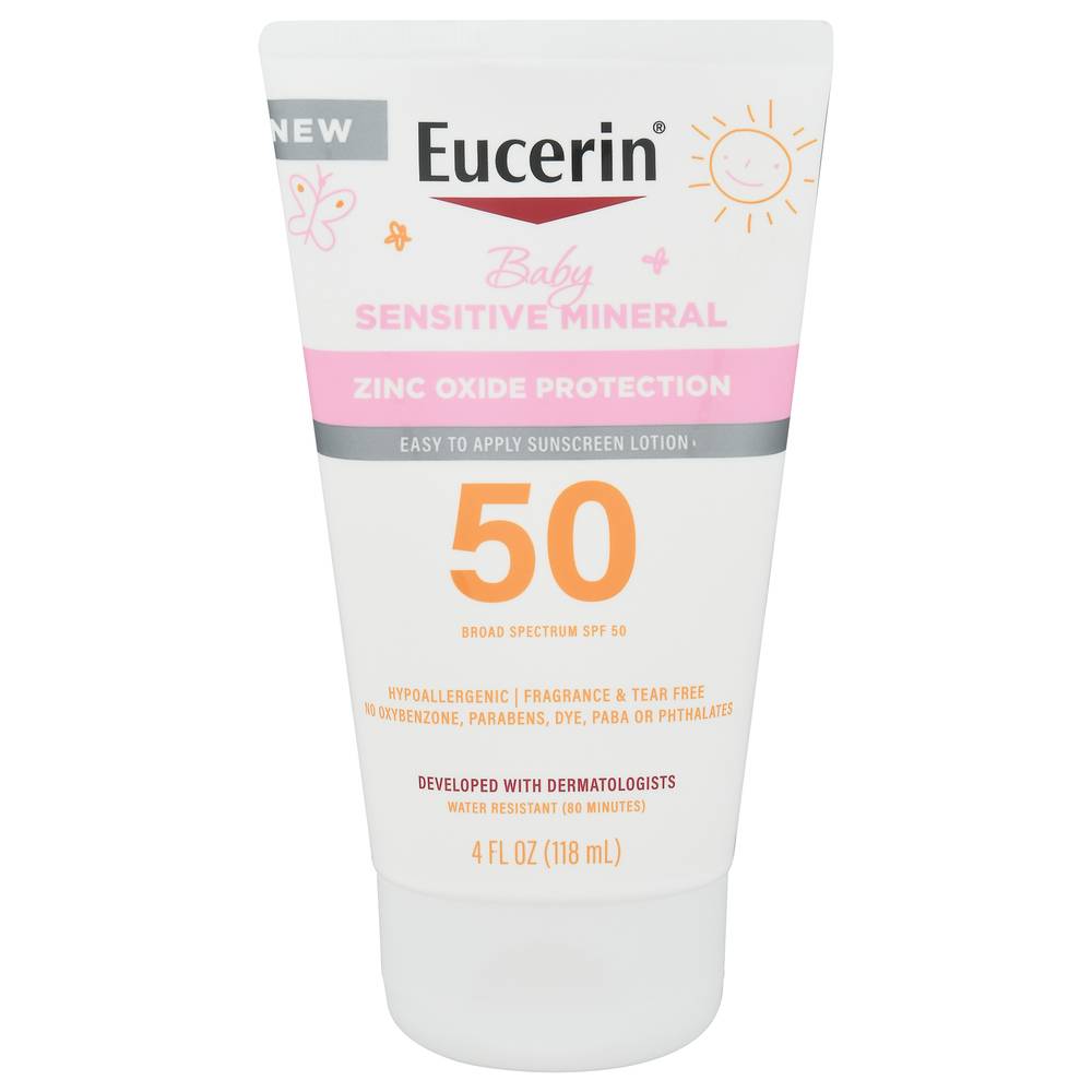 Eucerin Baby Broad Spectrum Spf 50 Sensitive Mineral Sunscreen Lotion (4 fl oz)