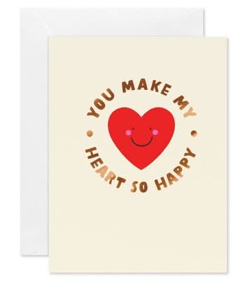 American Greetings You Make My Heart Happy Valentine's Day Blank Note Cards, 5.18x3.93 in (10 ct)