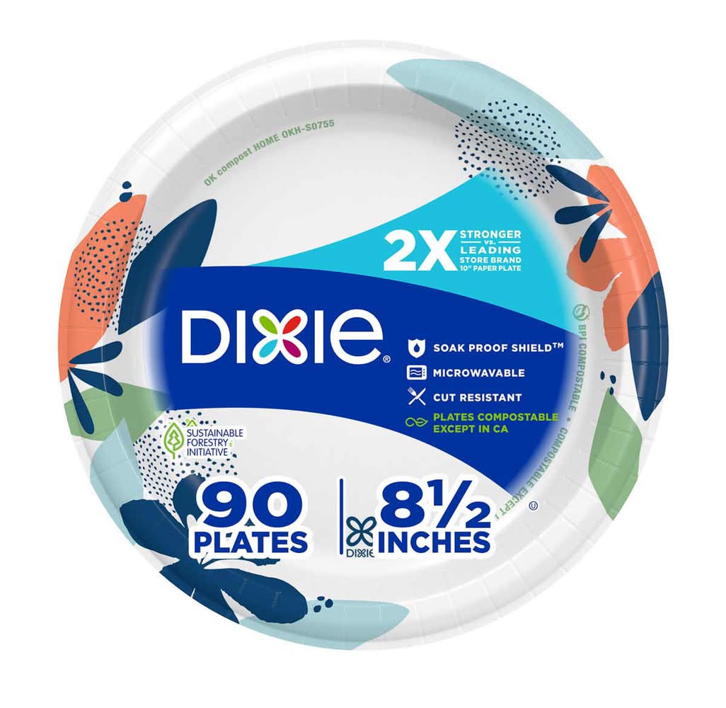 Dixie Paper Plates 8 1/2 Inch 90 Ct