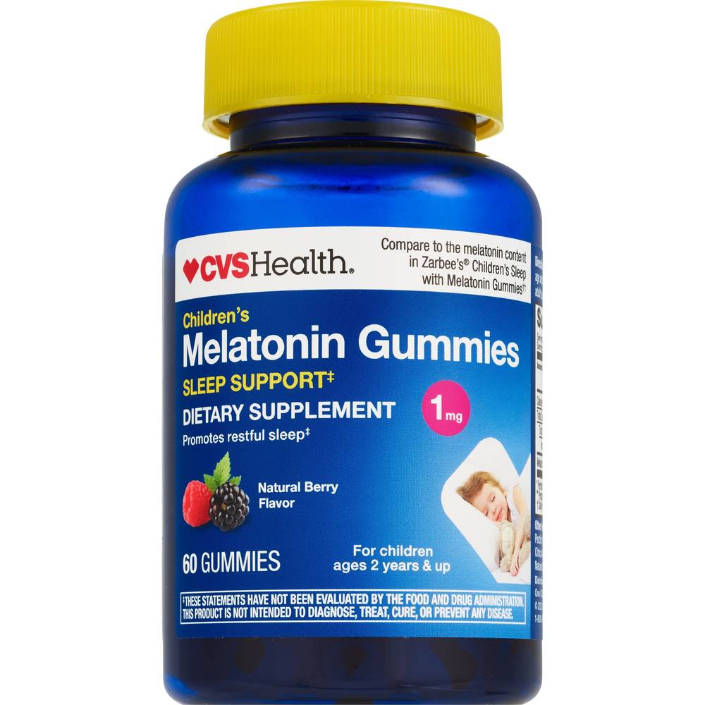 CVS Health Children's Melatonin 1 MG Gummies, Mixed Berry, 60 CT