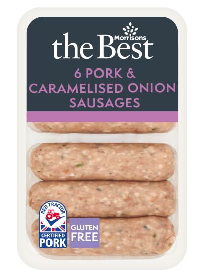 Morrisons The Best Thick Pork & Caramelised Onion Sausages (6 pack)