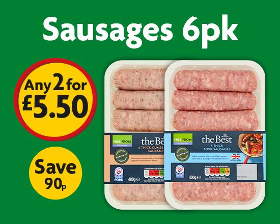 2 for £5.50 - Sausages 6pk