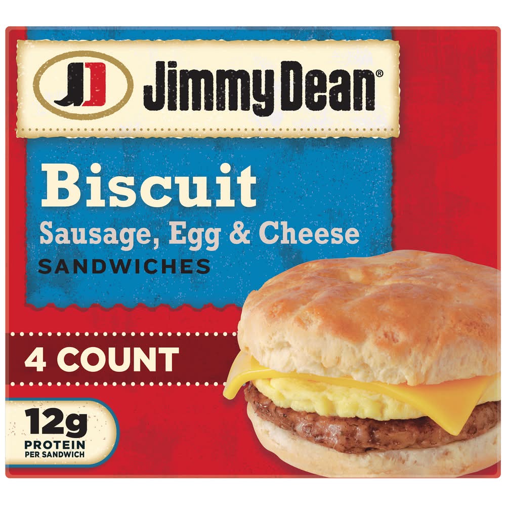 Jimmy Dean Biscuit Sandwiches, Sausage Egg & Cheese (18 oz, 4 ct)