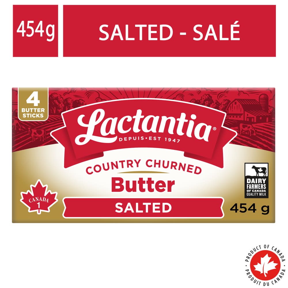 Lactantia Country Churned Salted Butter Sticks (454 g, 4 ct)