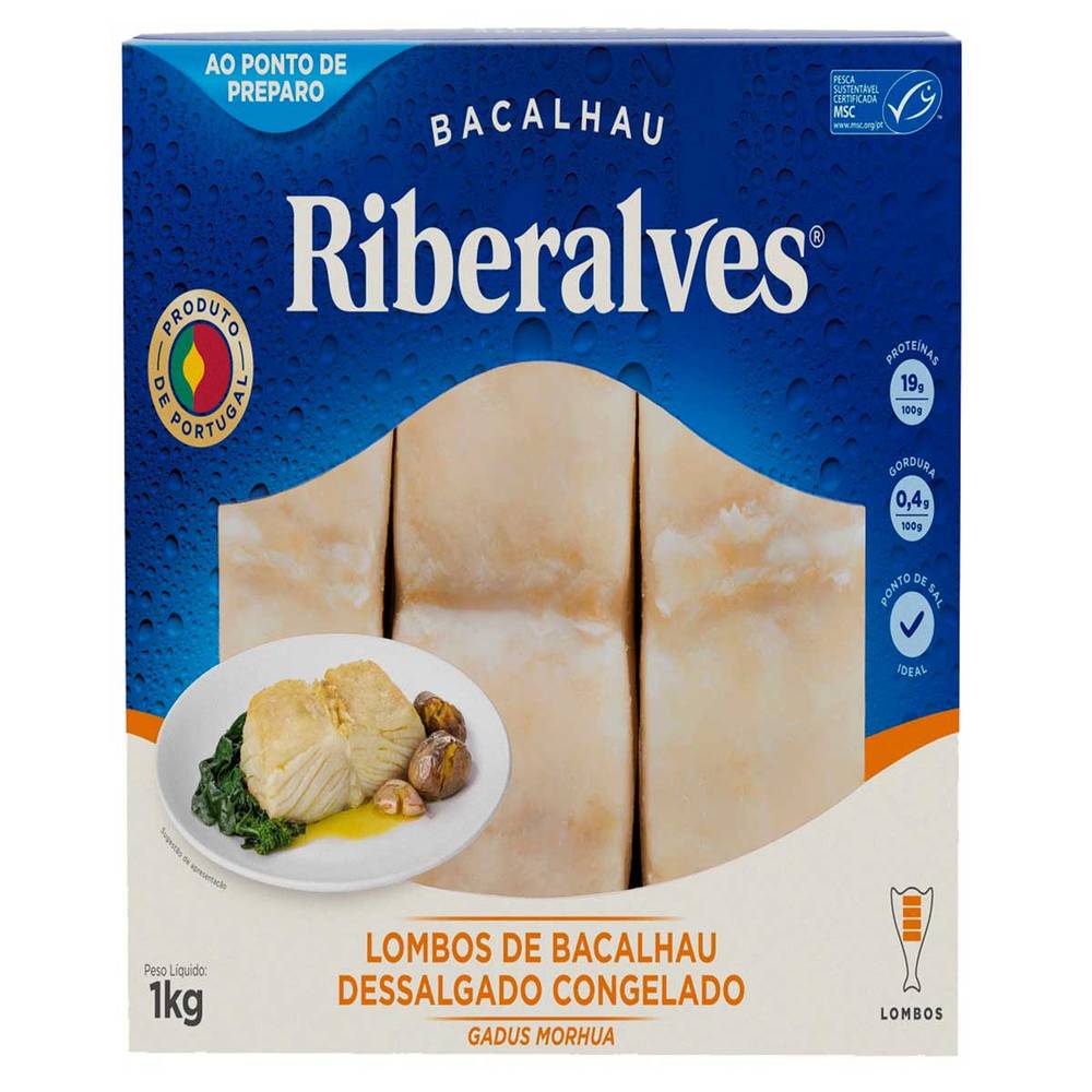 Riberalves lombo bacalhau dessalgado congelado (1 kg)