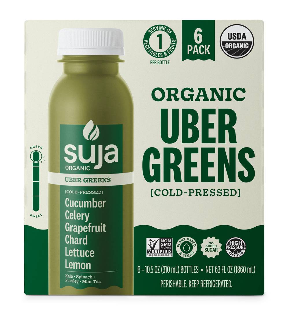 Suja Organic Organic Uber Greens Vegetable & Fruit Drink, Assorted Flavors (6 x 10.5 fl oz)