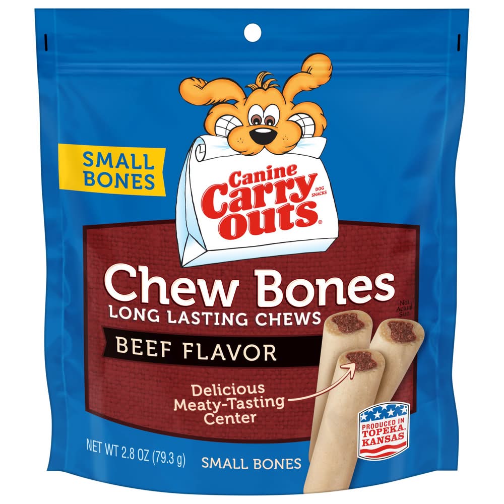 Canine Carry Outs Chew Bones Beef Flavor Small Bones (2.8 oz)