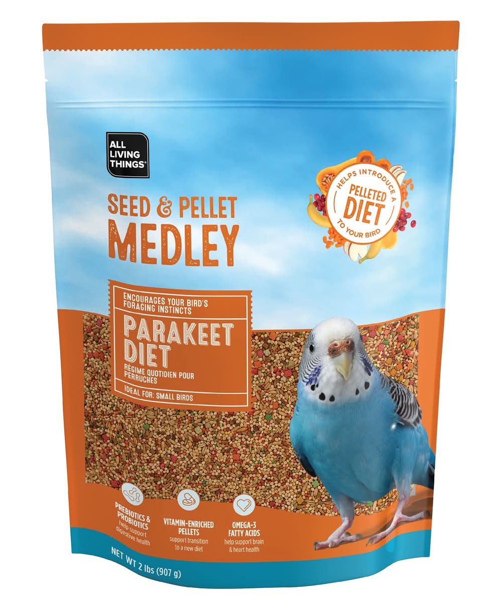 All Living Things® Seed & Pellet Medley Parakeet Diet (Color: Assorted, Size: 2 Lb)