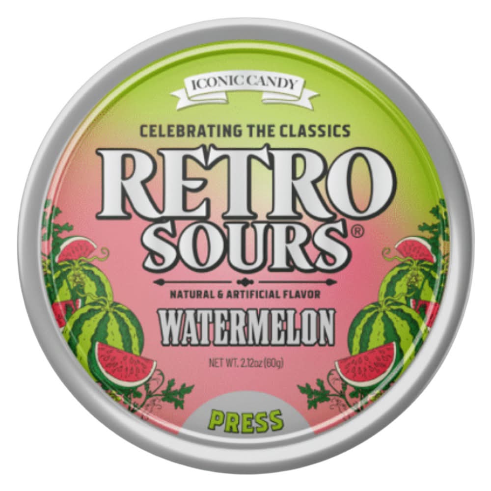 Retro Sours Flavor Hard Candy, Watermelon (2.12 oz)