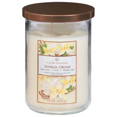 Candle Essentials Scented Jar Candle Vanilla Cream - 17 Oz