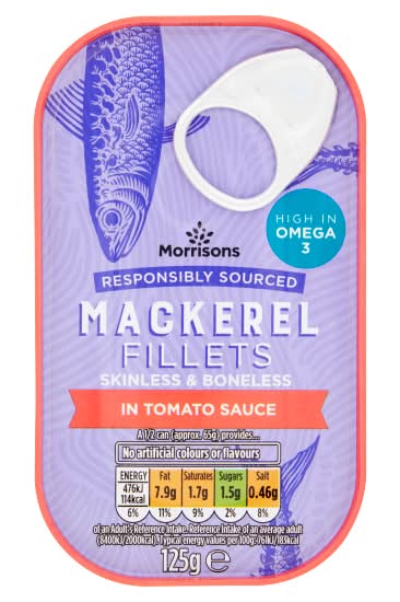 Morrisons Mackerel Fillets in Tomato Sauce (125g)