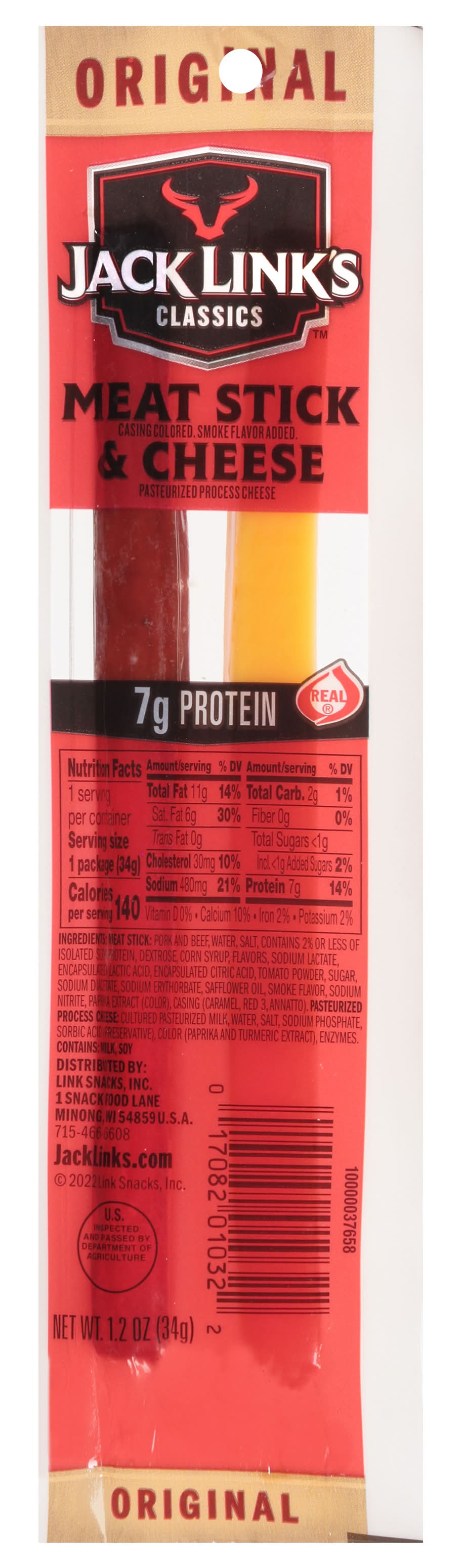 Jack Link's Classics Meat Stick & Cheese, Original (1.2 oz)