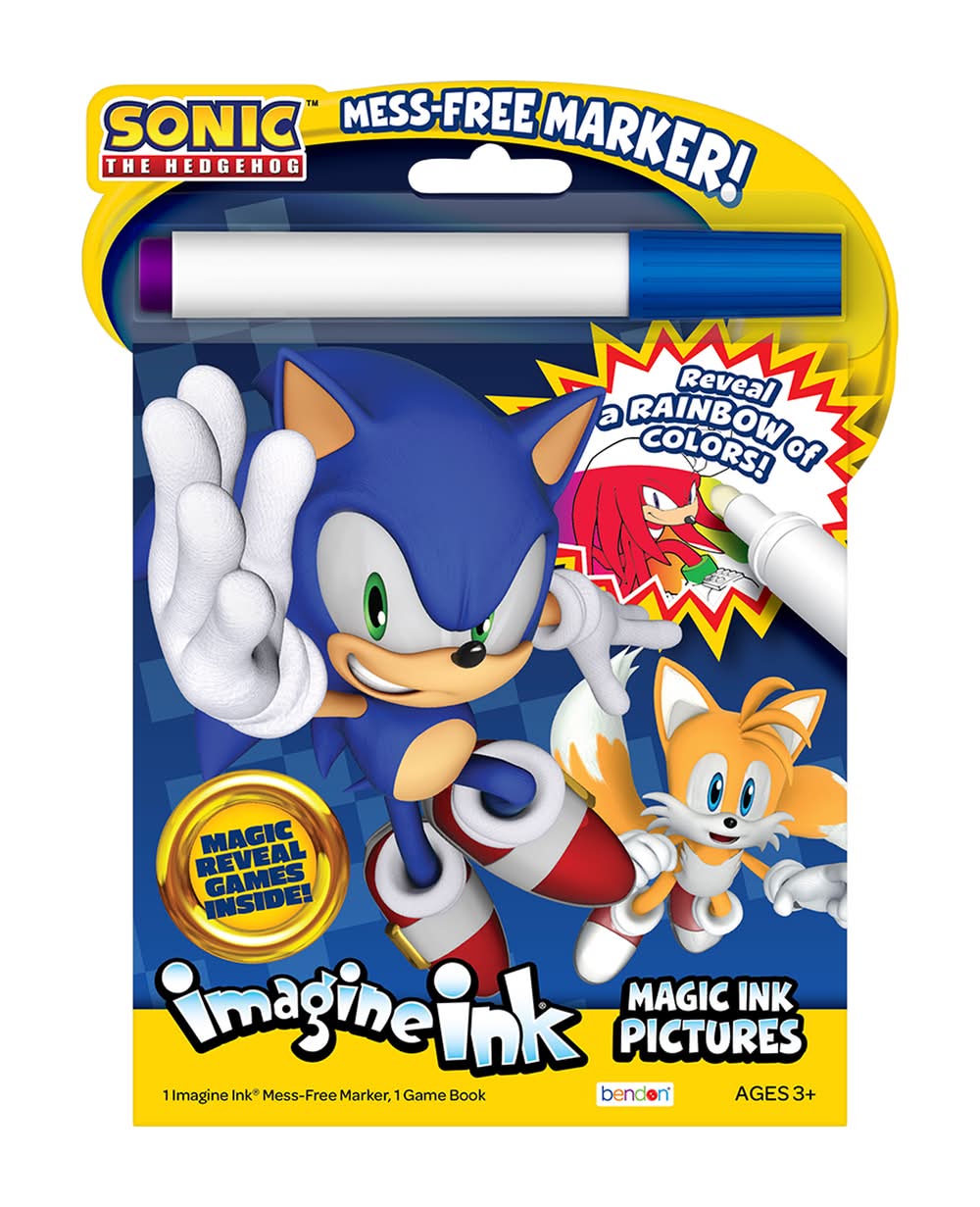 Imagine Ink® Magic Ink Pictures Mess-Free Coloring Book Sonic