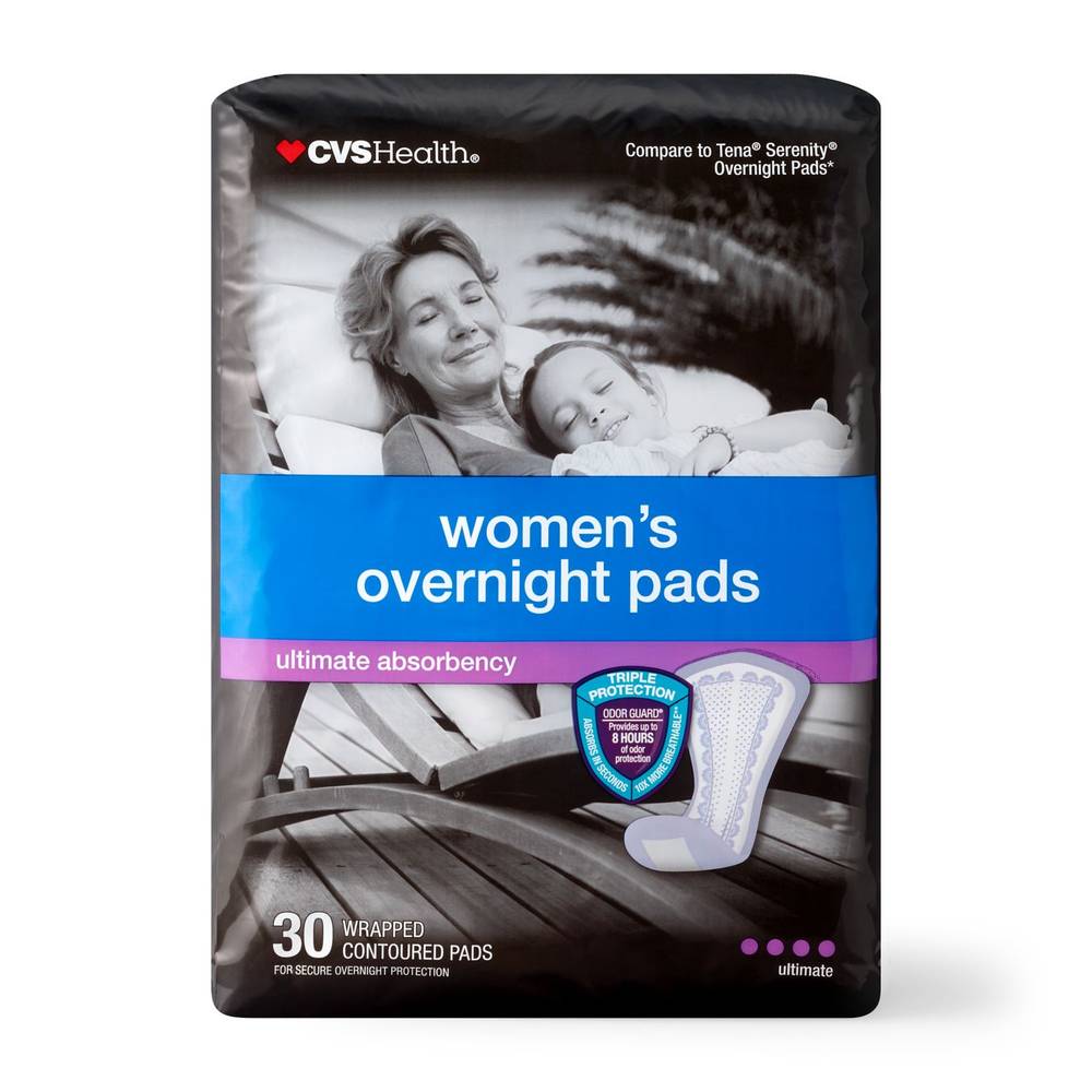 Cvs Health Overnight Pads Ultimate Absorbency, 30 Ct