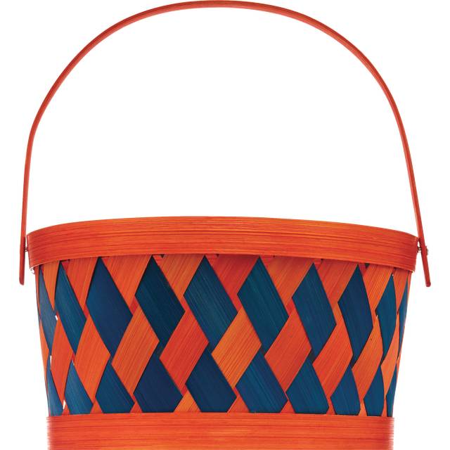 Cottondale Round Basket, Orange/Blue, 8 in