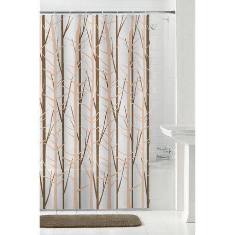 Mainstays Peva Woodland Shower Curtain Brown (1 unit)