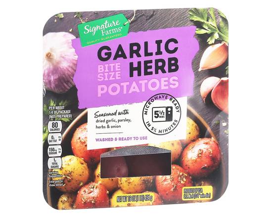 Order Signature Farms · Bite Size Garlic Herb Potatoes (16 oz) food online from Safeway store, Butte on bringmethat.com