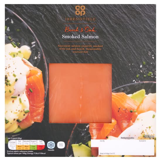 Co-op Irresistible Beech & Oak Smoked Salmon (100g)