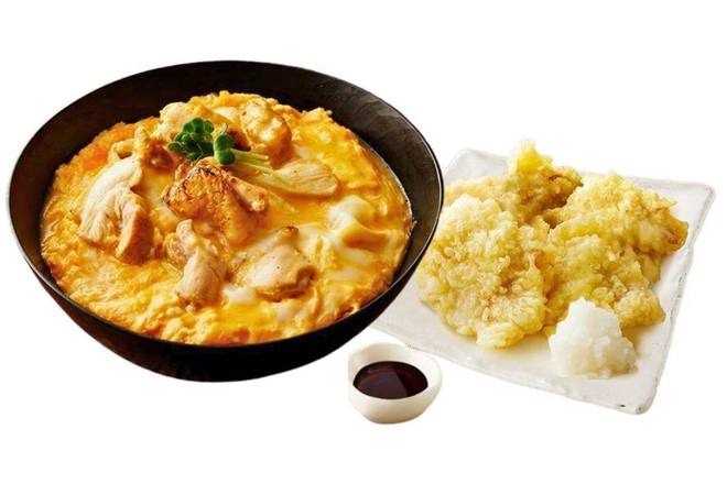 🥚ふわっとろっ卵の親子丼+鶏天セット