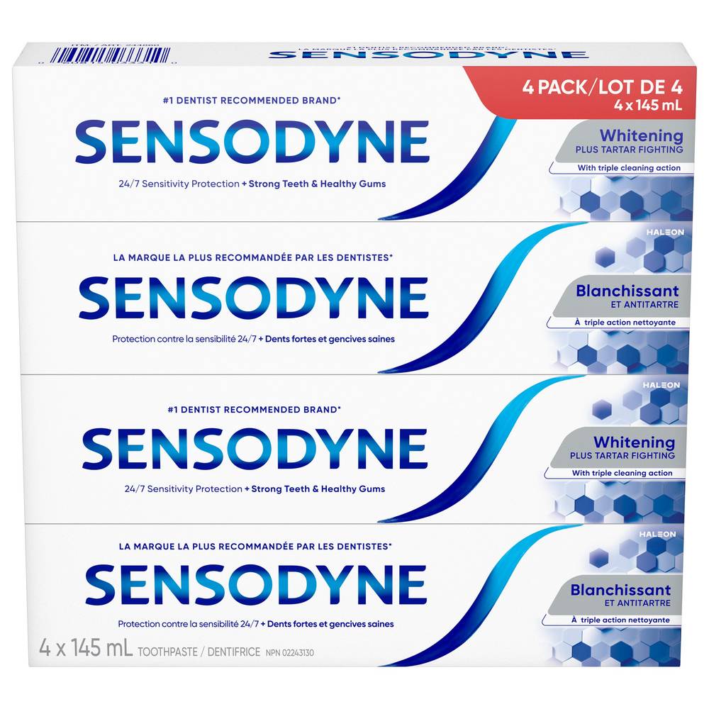 Sensodyne Whitening Toothpaste, 145 Ml, 4-Pack