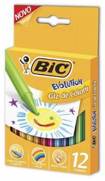 BiC · Giz de cera de colorir evolution (12 un)